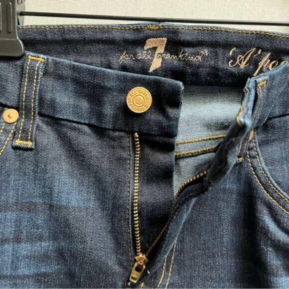 7 For All Mankind ‘A’ pocket Dark Blue Flare Bootcut Jeans Sz 28 - Picture 8 of 16